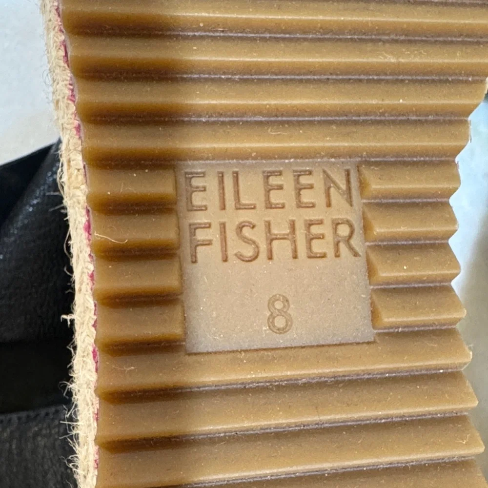 Eileen Fisher NEW Willow Black Wedge Sandals Size 8